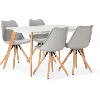 Juego de comedor Jeff 120x80 cm y 4 sillas