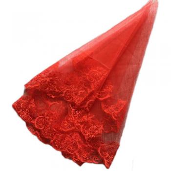Voile Nuptial Serein Couche Unique bord brodé