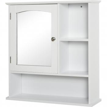Gabinete de Banheiro com Espelho Grande e Prateleiras 60x18x63 cm Branco