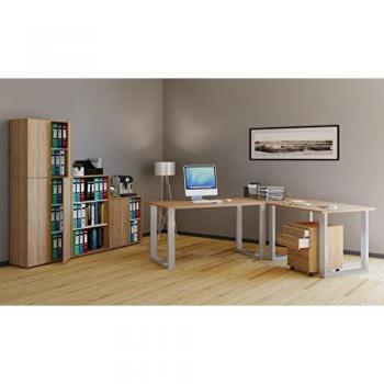 Vcm Bureau D'Angle Lona Profondeur 80 U Alu Argenté