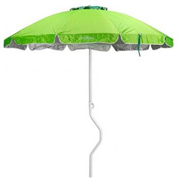 Parasol plage 200 cm GiraFacile – Mât droit, couleur verte, protection UV