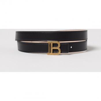 Balmain Thin Calfskin B‑Belt – 80 cm, Black