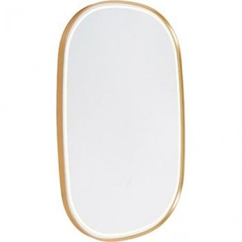 Ovaler Gold-Badezimmerspiegel mit LED und Touchdimmer