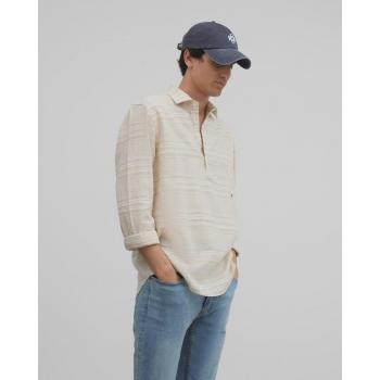 Polera Deportiva Silbon Beige con Rayas