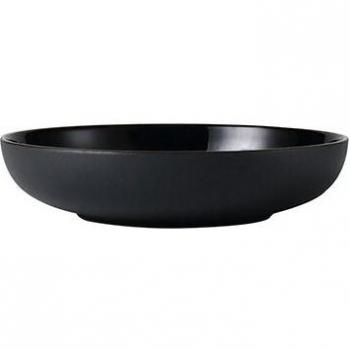 Elegant Black Gold Rimmed Soup Bowl