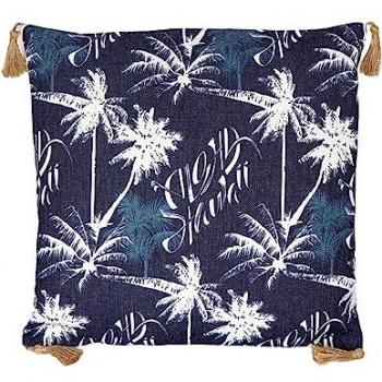 Cojín tipo lino 45*45 con palmeras blancas