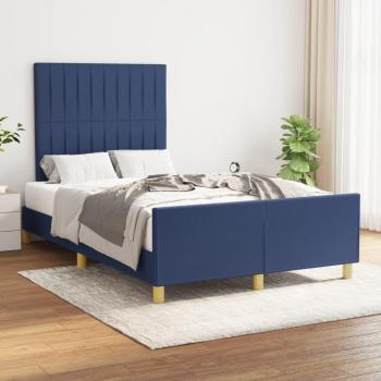 VidaXL Kopfteil-Bettgestell Blau 120x190 cm aus Stoff