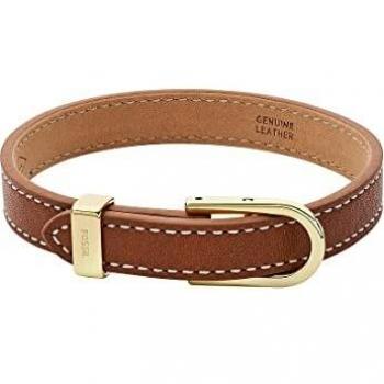 Fossil Women's Heritage D Link Brown Leather Bracelet
