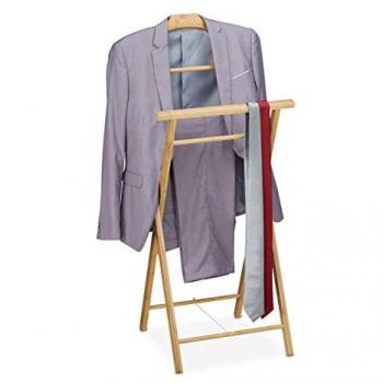 Bambou Flexi-Closet Relaxdays – Valet Pliable pour Chambre et Bains