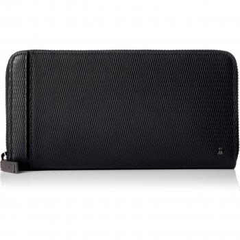 Functional Black Leather Wallet with Glass Detail