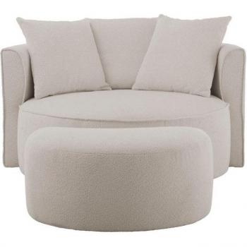 Isalie Big Set von LeGer Home – 3 Zierkissen, große Sitzfläche, grau Taupe