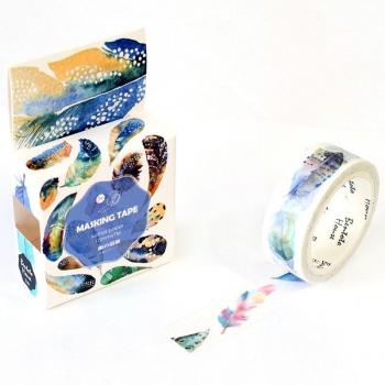 Cinta Washi Plumada Colorida para Etiquetas DIY