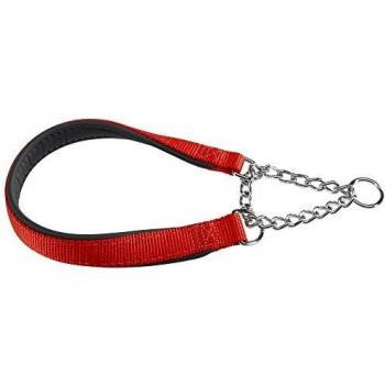 Ferplast Daytona Red Padded Half Choke Chain Dog Collar