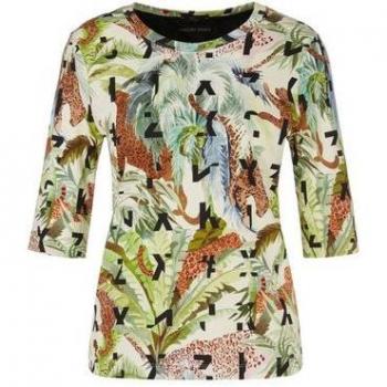 Marc Cain Damen T-Shirt, Ripp-Design, Größe 40, Rosa