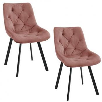 Sillones Akord 2x en Capitón, Terciopelo Rosa SJ.33