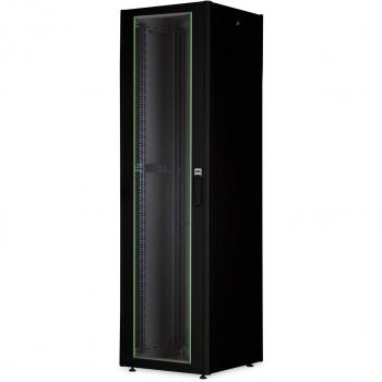 Armoire de Distribution 19 22U, profondeur 800 mm, avec porte en verre, noir