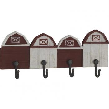 Perchas Dobles en Madera con 4 Ganchos