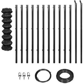 VidaXL Rete Metallica Recinzione con Pali e Accessori 1x25 m Grigia