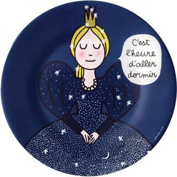 Assiette à dessert bébé « Petit Jour Princesse : C’est l’heure d’aller dormir »
