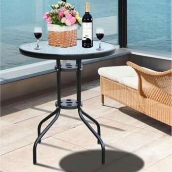 Black Round Garden Furniture Table