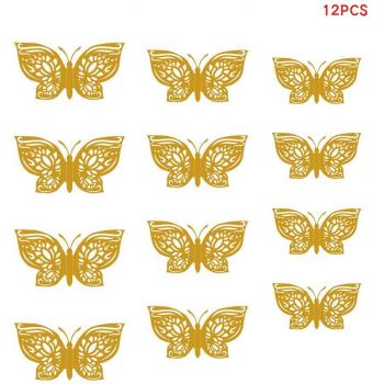 Set de 12 pegatinas de mariposas huecas para decoración del hogar