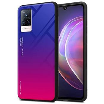 Custodia Bicolore Cadorabo Vivo V21 con coperchio protettivo in vetro e TPU