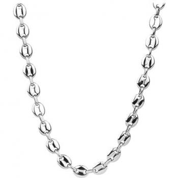 Radiant Collar de Hombre Calabrote en Acero Plateado