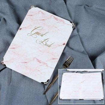 Livre de souhaits mariage marbre rose