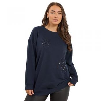 Navy Leopard Strip Top for Women, Size 30-32