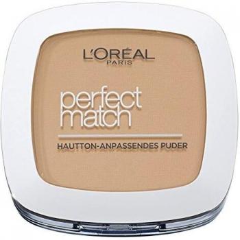 L'Oréal Paris Perfect Match Compact Puder, W5 Golden Sand / Make Up Puder mit individueller Deckkraft und LSF, für jeden Hauttyp / 1 x 9 ml