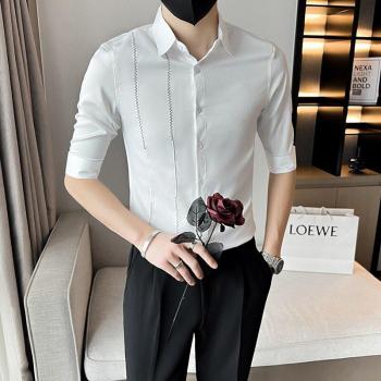 Camisa Esmoquin Bordado Vintage para Negocios