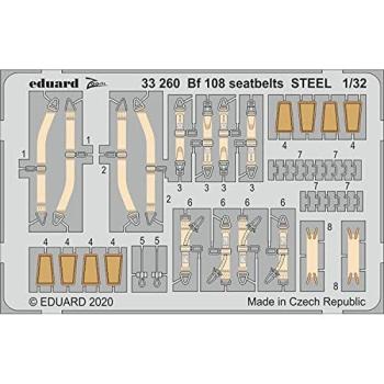 Eduard 1/32 Me108 Ceintures de Sécurité Acier