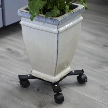 Carrello Portabasi a 4 Bracci in Metallo Nero – Modello NATURE, Spaziato e Regolabile