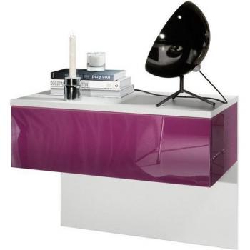 Table de chevet moderne Vladon en Blanc et Mûre
