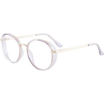 Damen Retro Brille mit runden Gläsern, Vollrand, Anti-Blau Strahl und Feder-Scharnieren