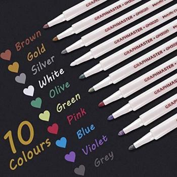 Metallic Paint Pens Assorted Colors Set