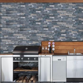 Funlife® American Style™ 14pcs Blue Grey Stone Decals