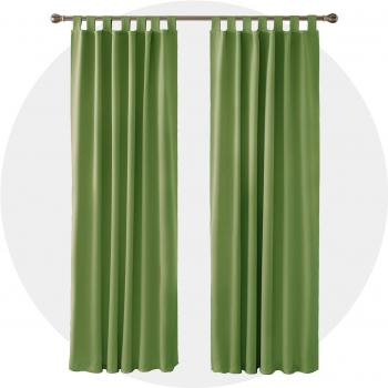 Deconovo Schlaufen Vorhänge Verdunkelung 290x140 cm Apfelgrün 2er Set