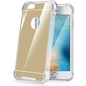 Armatura Celly Caso con Specchio, Cover Protettiva Rigida e Guscio in TPU per iPhone 7 Plus, Versione Oro