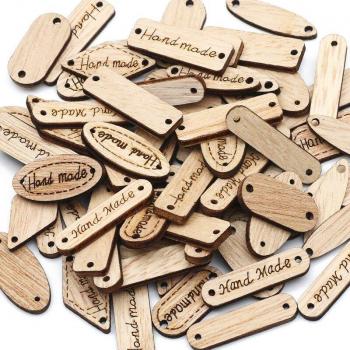 Etiqueta Decorativa de Madera para Costura