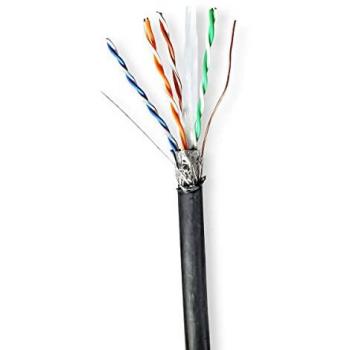 Outdoor CAT6 S/FTP Network Cable Reel | 100m | Solid Copper | Black PE