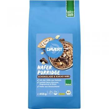 Davert Porridge Schoko‑Kakao‑Nibs, 455 g – Bio‑Qualität