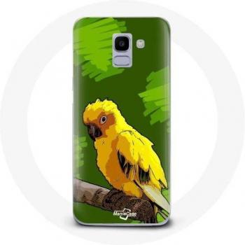 Coque Tropicale Perruches Jaunes pour Samsung Galaxy A6 2018