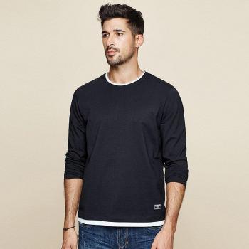 Blusa Casual KUEGOU Otoño Azul 100% Algodón con Letra