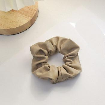 Solid Leather Hair Scrunchie – Premium Elastic Band for Women