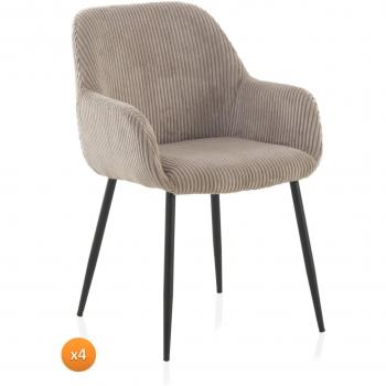 Sillones de Pana Blanca con Patas Metálicas
