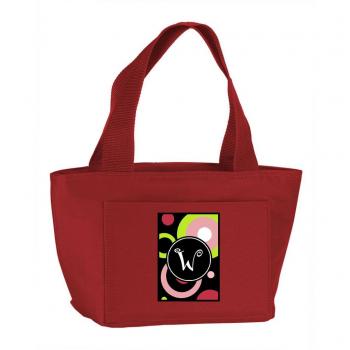 Insulated School Lunch Pack, Large, Black, Monogram “W”