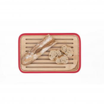 Pebbly NBA038 Small Bamboo Bread Board 28 x 18 cm Red