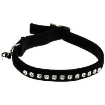 Collier Décoratif Strass Noir pour Chat