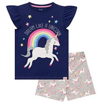 Harry Bear Graues Einhorn Top und Shorts für Mädchen